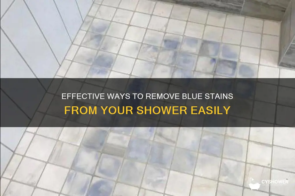 how to get blue stains out of shower