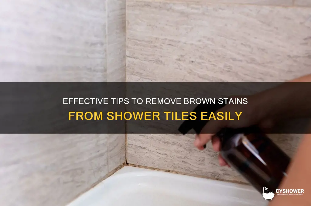 how to get brown stains off shower tiles