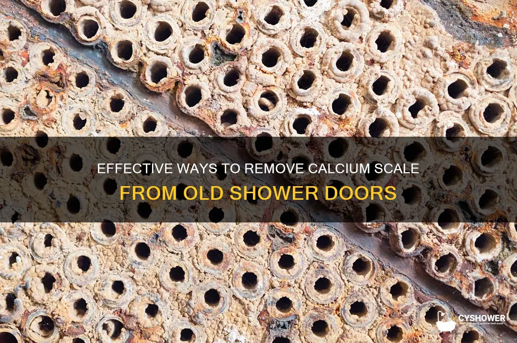 how to get calcium scale off old shower doors