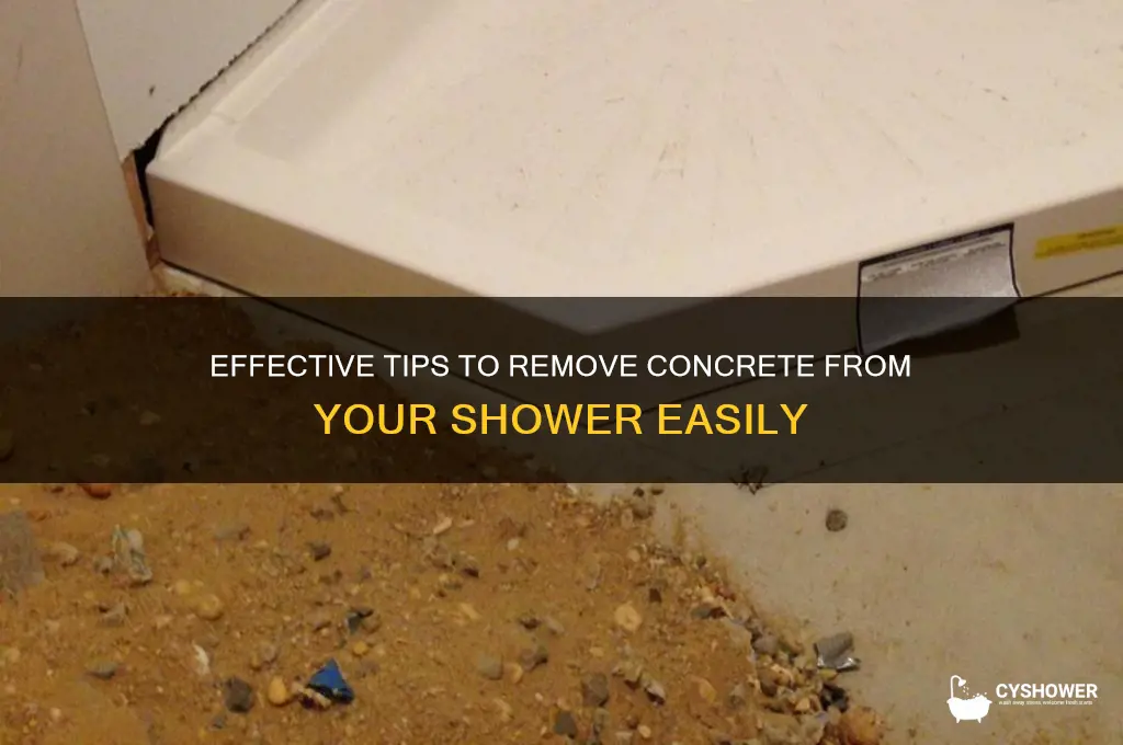 how to get concrete out of shower
