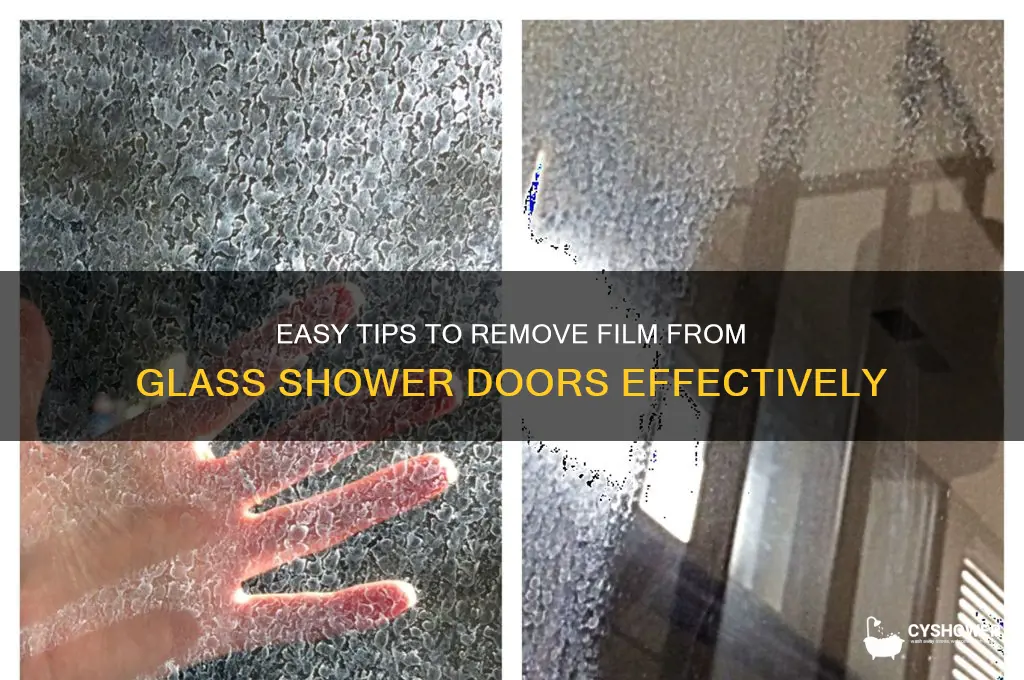 how to get film off glass shower doors