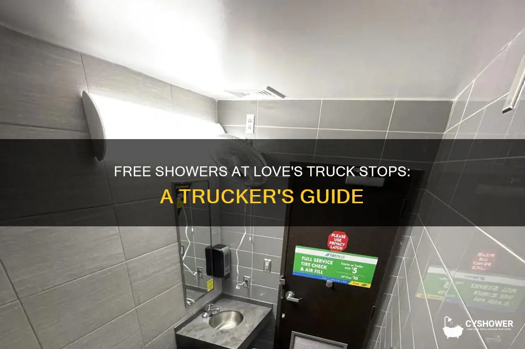 how to get free shower and loves truck stop
