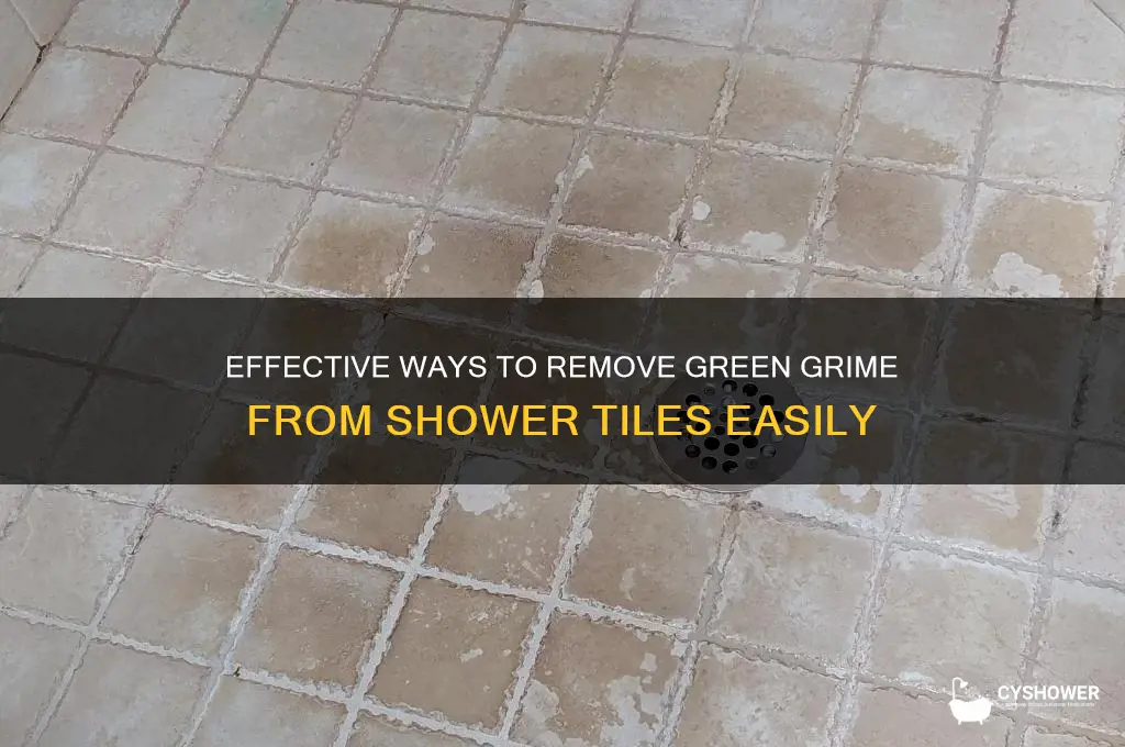 how to get green stuff of shower tile