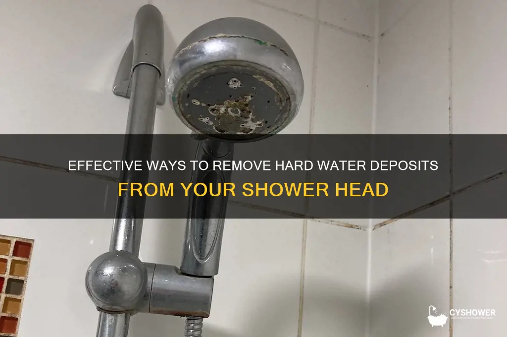 how to get hard water deposits off shower head
