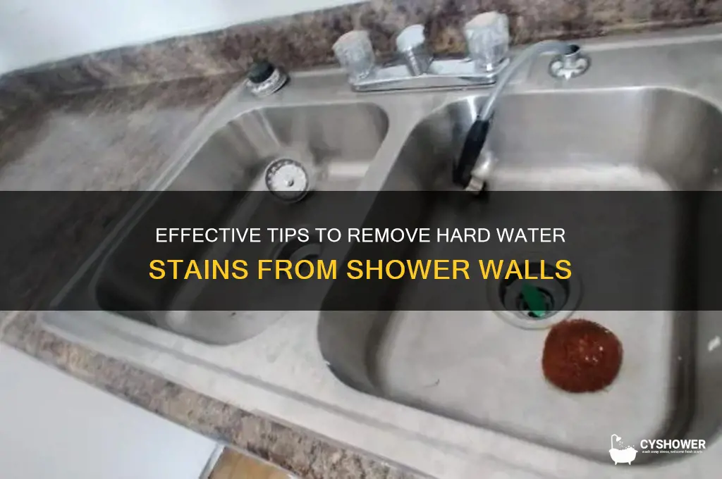how to get hard water off shower walls