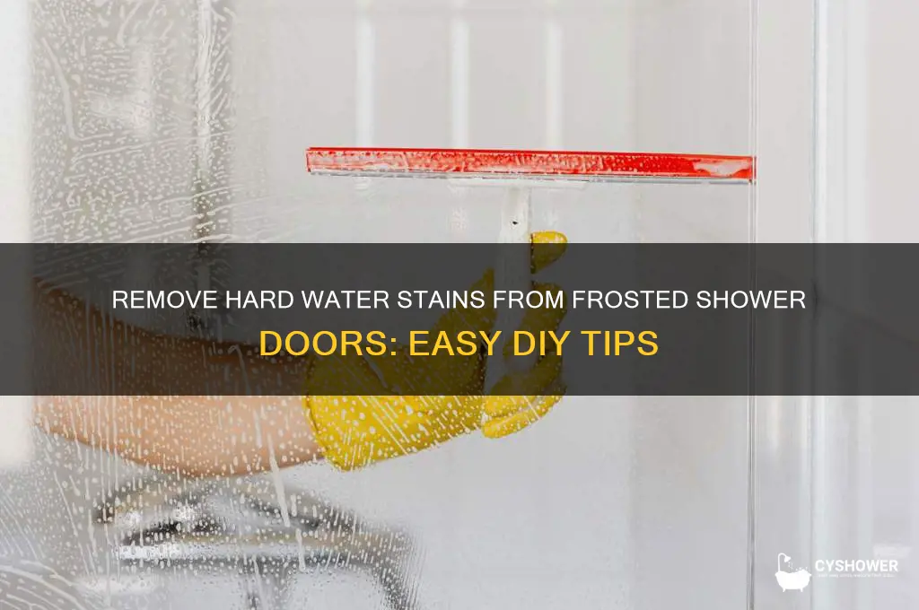 how to get hard water stains off frosted shower doors