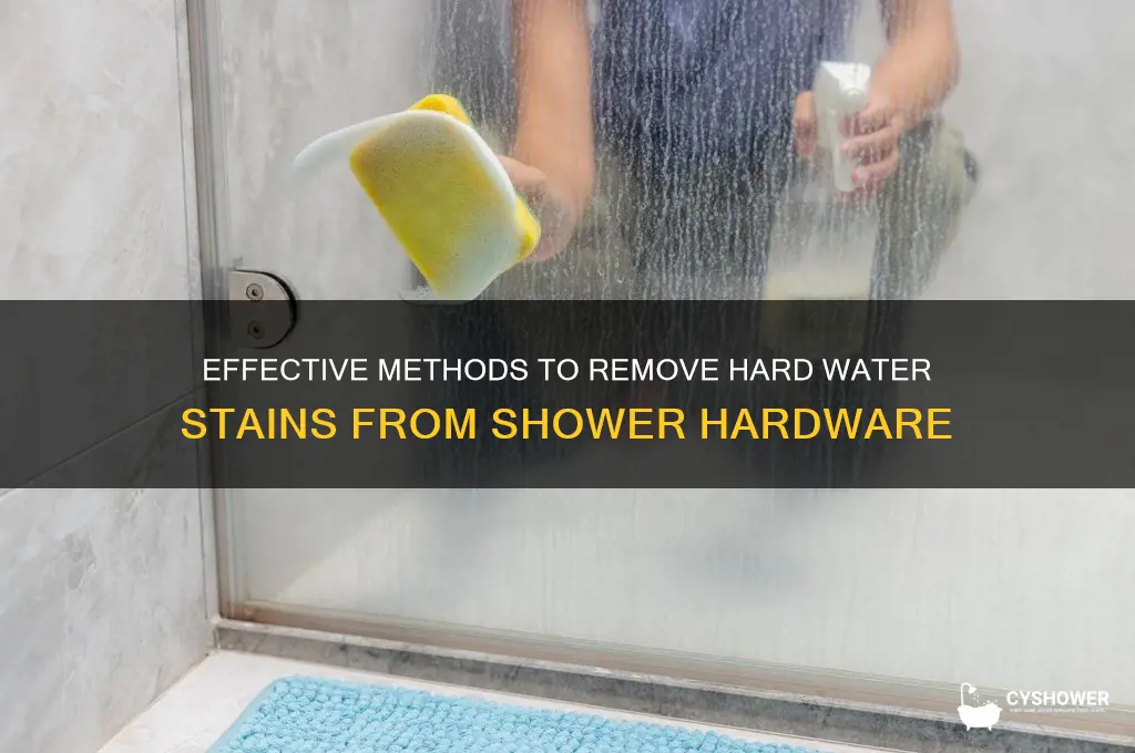 how to get hard water stains off shower hardware
