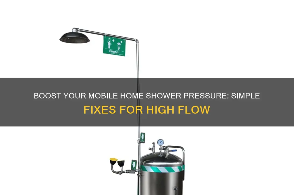 how to get high pressure water in mobile home shower