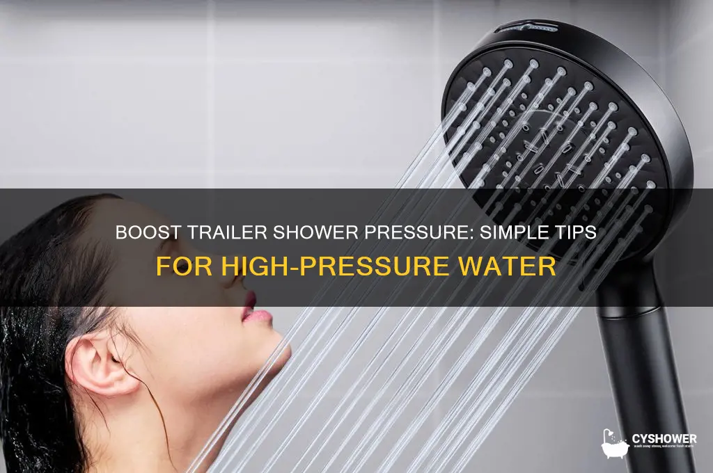 how to get high pressure water in trailer shower