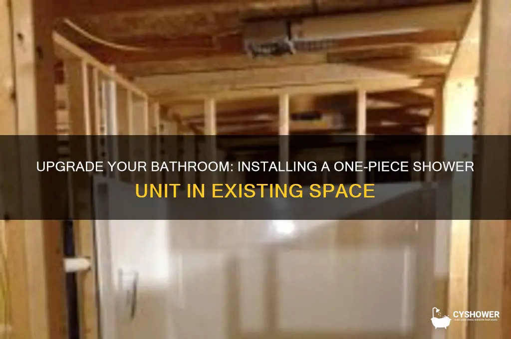 how to get one piece shower unit in existing bathroom