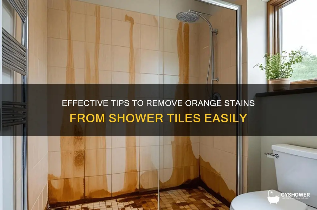 how to get orange off shower tiles