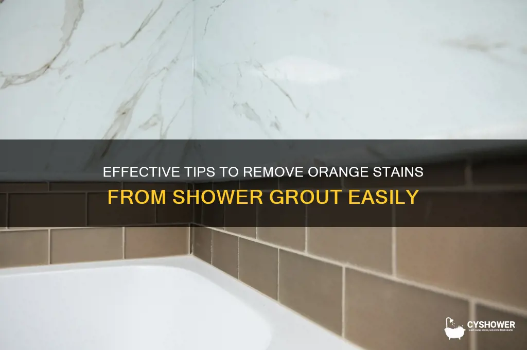 how to get orange stains out of shower grout