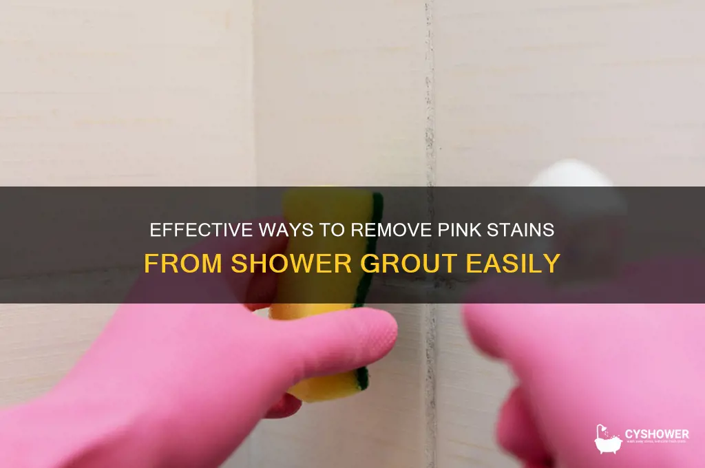 how to get pink out of shower grout