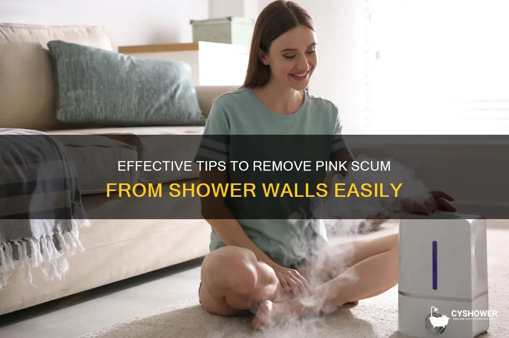 how to get pink scum off shower walls