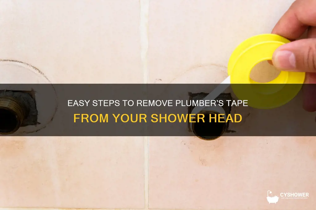 how to get plumbers tape off shower head