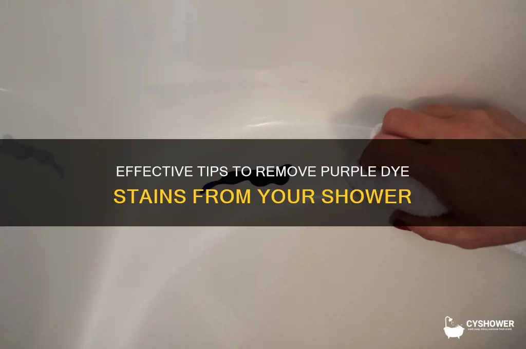 how to get purple dye out of shower