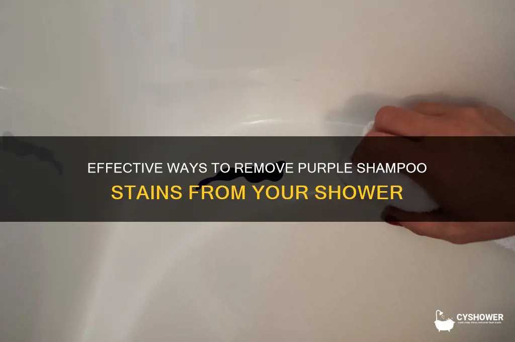 how to get purple shampoo off of shower