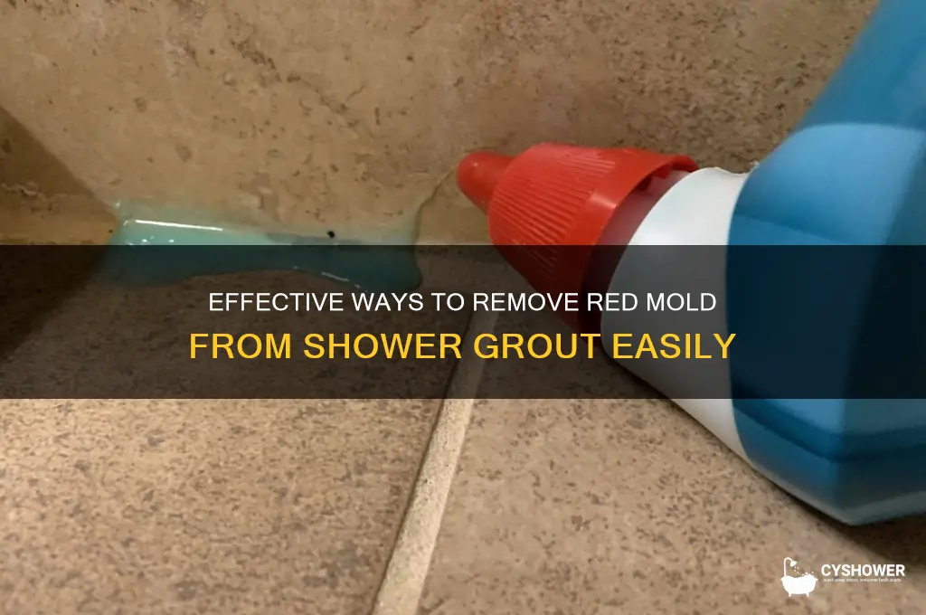 how to get red mold out of shower grout