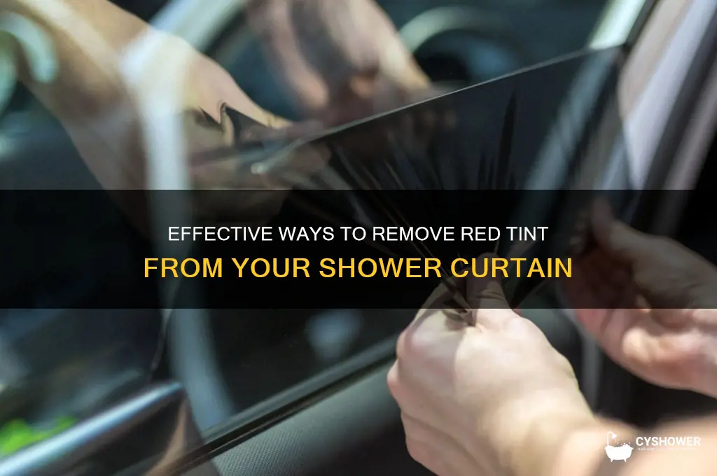 how to get red tint off shower curtain