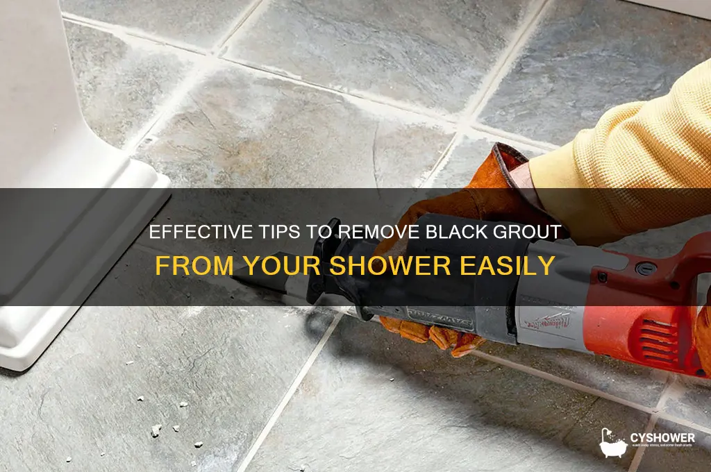 how to get rid of black grout in shower