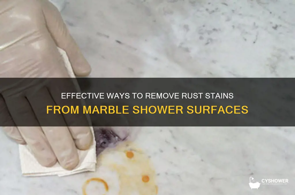 how to get rust off marble shower