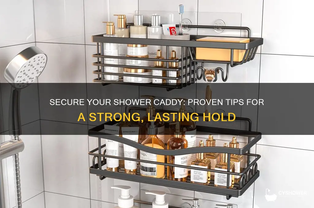 how to get shower caddy to stick