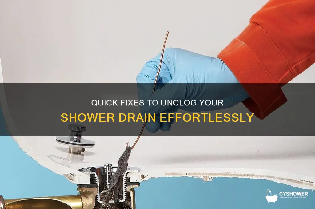 how to get shower drain unclogged