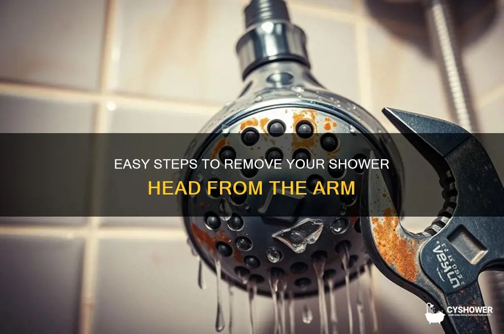 how to get shower head off arm