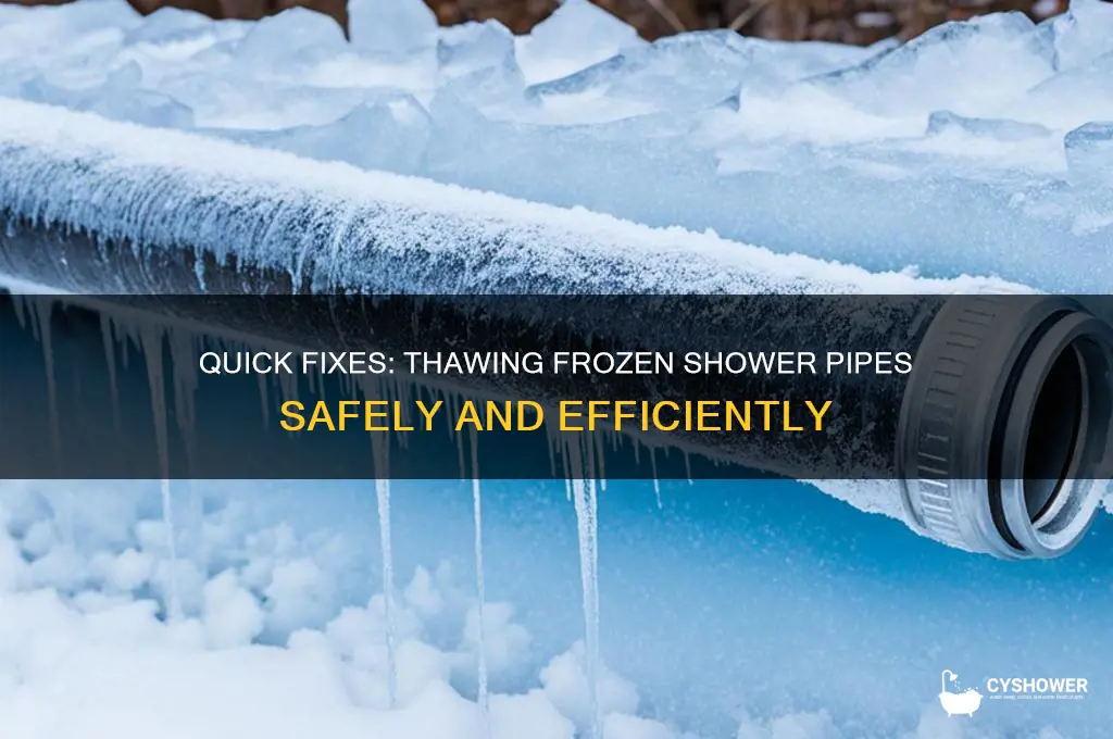 how to get shower pipes unfrozen