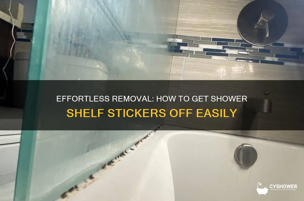 how to get shower shelf stickers off