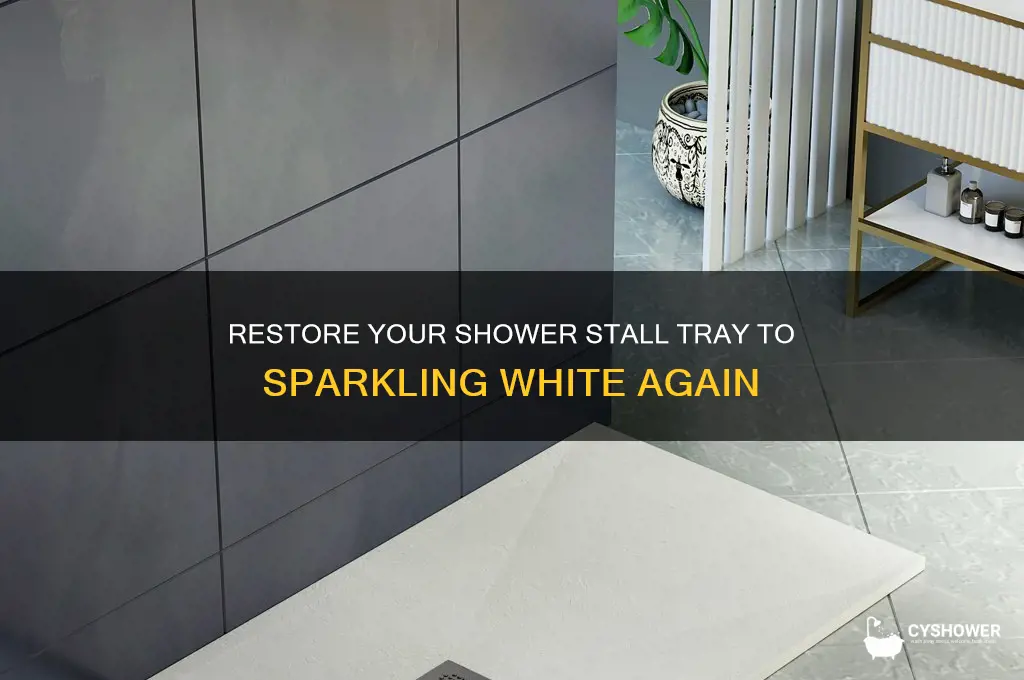 how to get shower stall tray white again