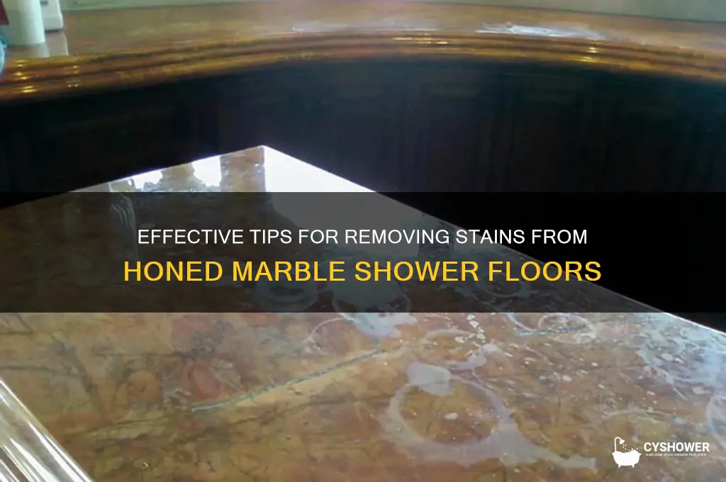 how to get stains out of honed marble shower floor