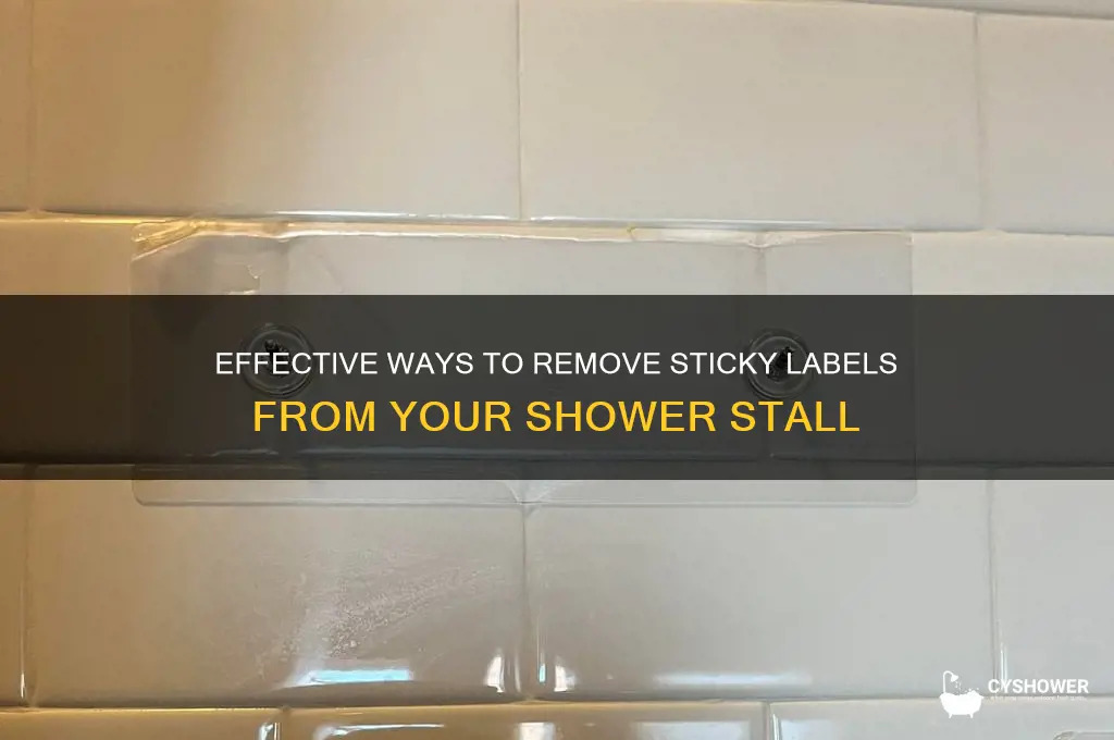 how to get sticky labels off shower stall