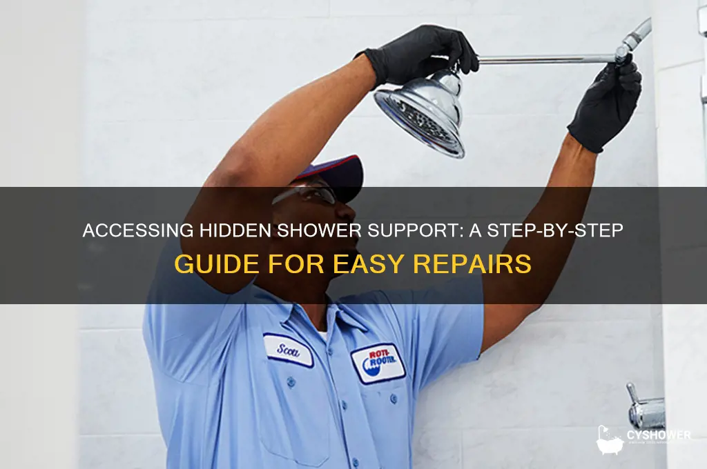 how to get support under existing shower