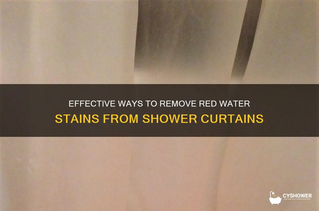 how to get the red water stain off shower curtain
