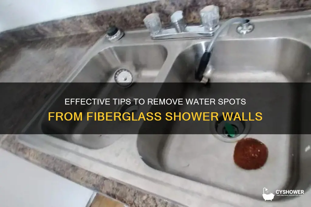 how to get water spots off fiberglass shower walls
