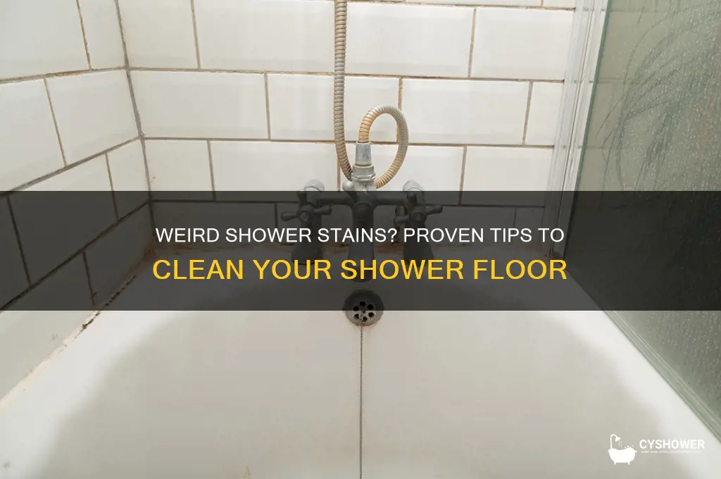 how to get wierd stains off shower gloor
