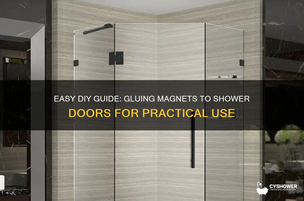 how to glue magnet to shower door