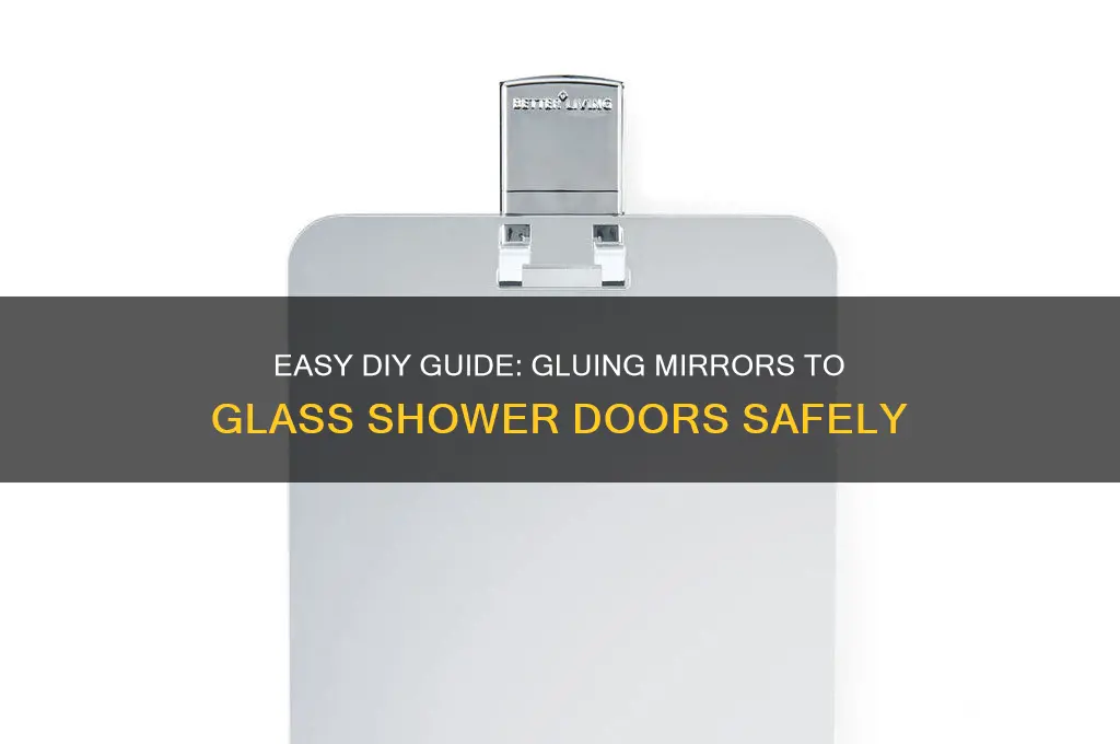 how to glue mirror to glass shower door