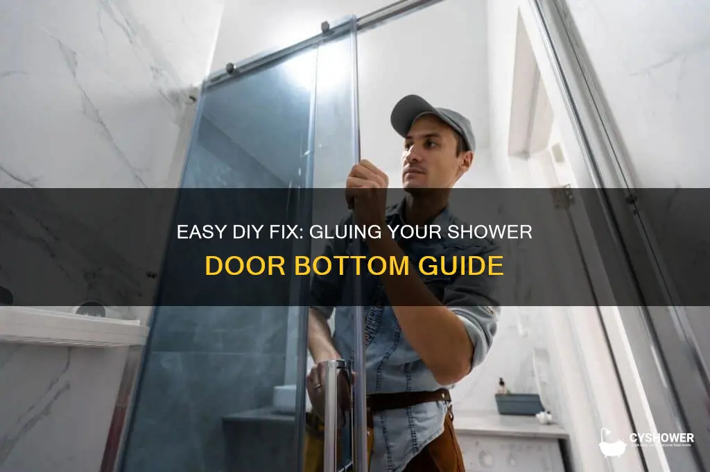 how to glue shower door bottom guide