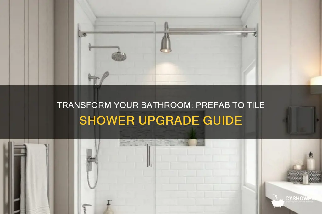 how to go from prefab shower to tile shower