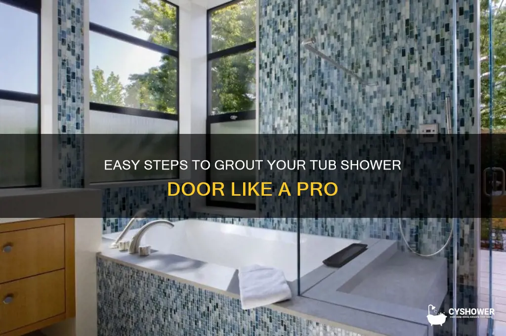 how to grout a tub shower door