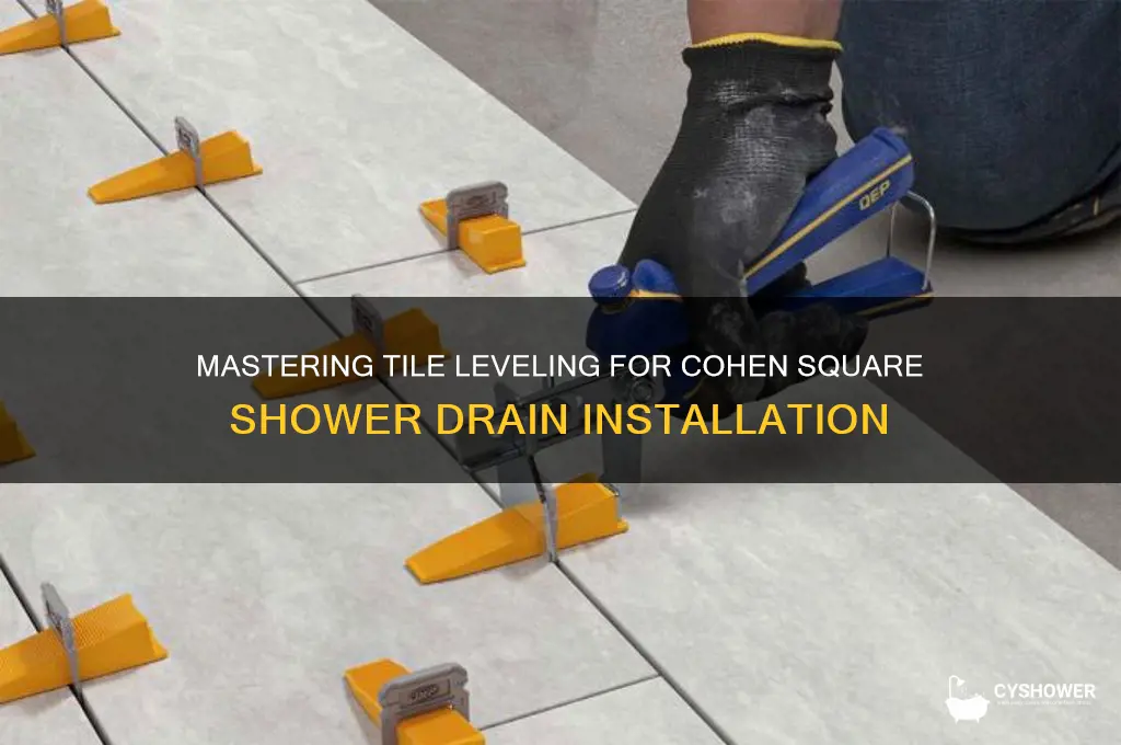 how to gwt tile level in cohen square shower drain