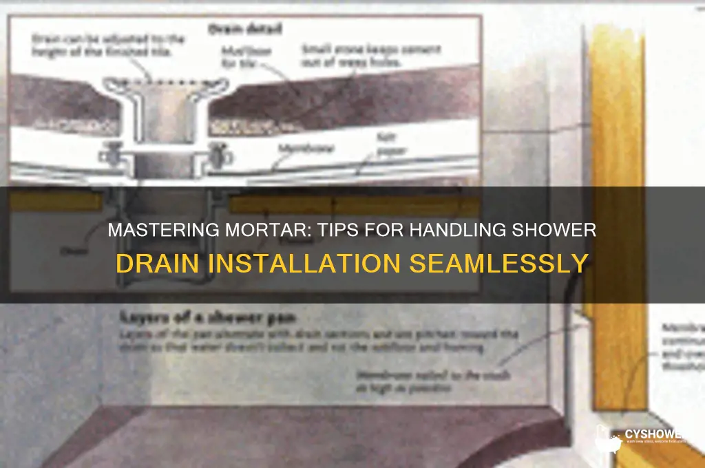 how to handle the shower drain when mortaring