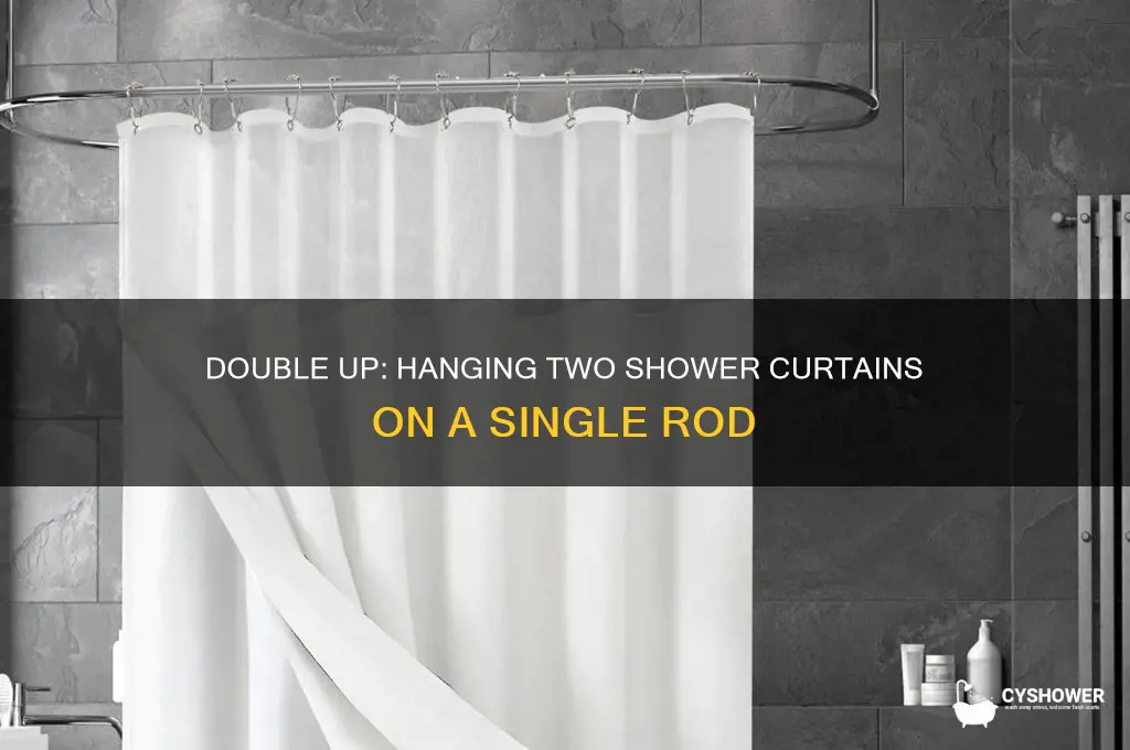 how to hang 2 shower curtains on one rod