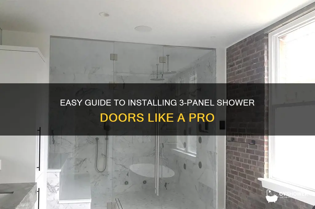 how to hang 3 panel shower doors