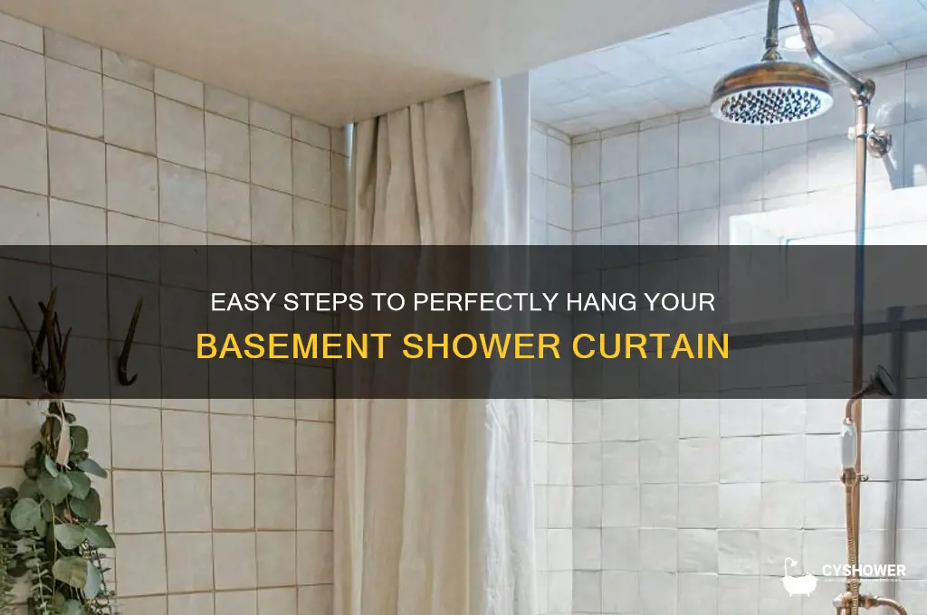 how to hang a basement shower curtain