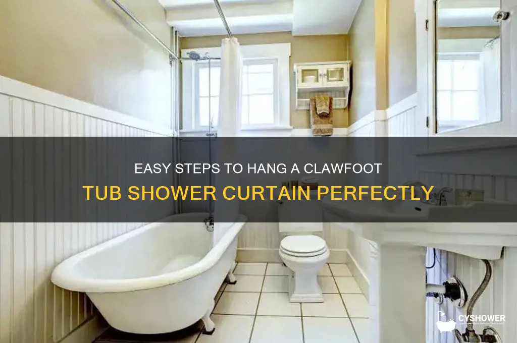 how to hang a clawfoot tub shower curtain