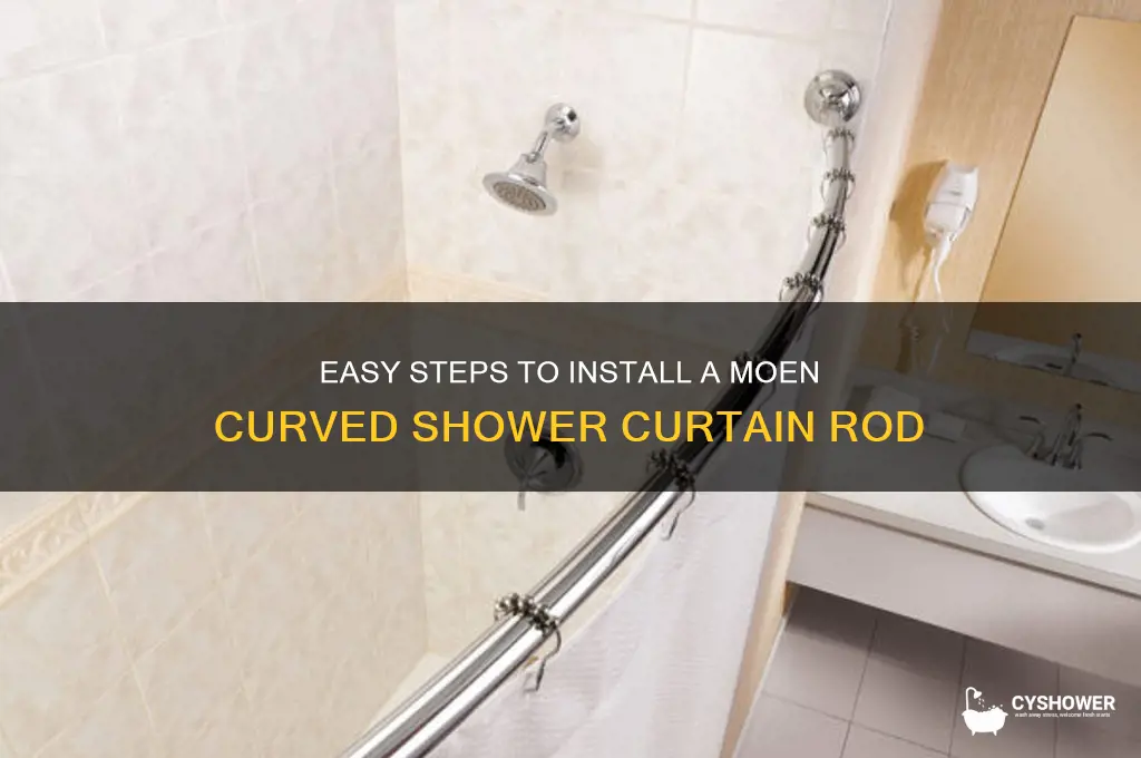 how to hang a moen curved shower curtain rod