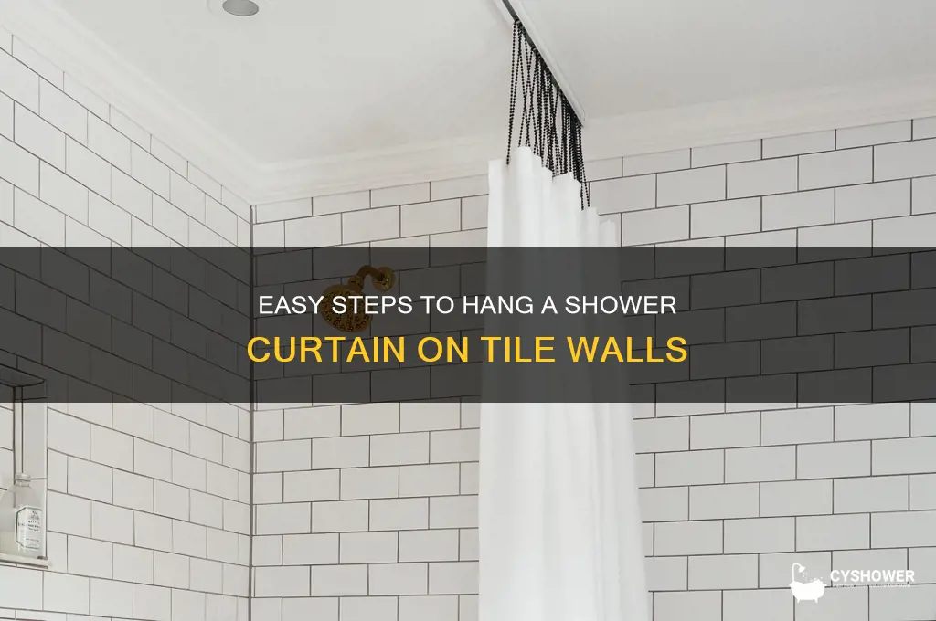 how to hang a shower curtain on tile